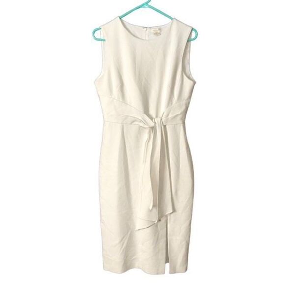 Shoshanna Nuri Crepe Tie-Front Dress Off White Size 8 - Picture 1 of 10